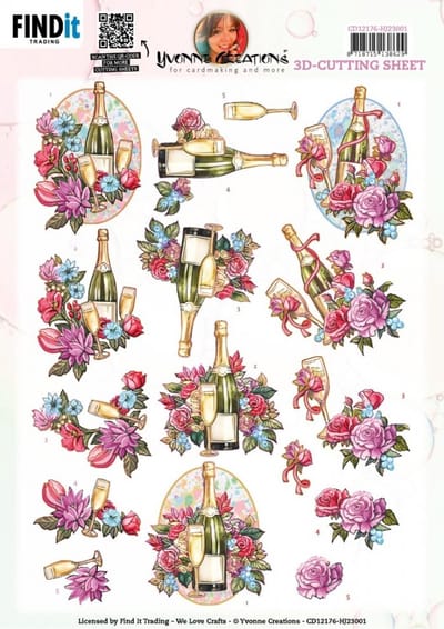 3D Cutting Sheet - Yvonne Creations - Champagne