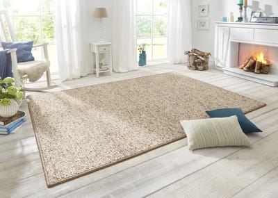 Flycarpets Rond Tufted Vloerkleed - Wollen Look - Beige / Bruin - 133 cm