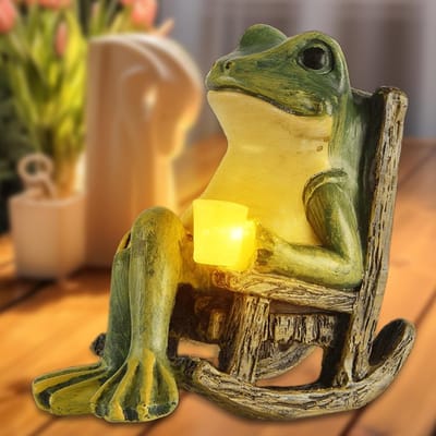 Buitendecoratie met Kikkerfiguren - LED Solar Licht Tuinaccessoires voor Patios, Tuinen en Yards