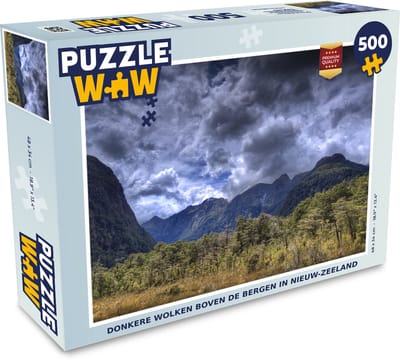 Puzzel Donkere wolken boven de bergen in Nieuw-Zeeland - Legpuzzel - Puzzel 500 stukjes