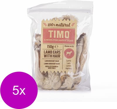 Timo Lamsoren Met Haar - Hondensnacks - 5 x Lam 150 g