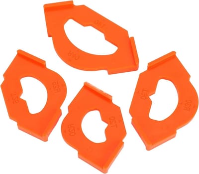 Hoekfreessjablonen - Radius mallen - Houtbewerking - 4 Maten Set - R20 tot R40 - Oranje