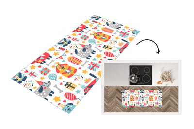 Keukenloper - Loper keuken - Patronen - Verjaardag - Hond - 120x50 cm - Keukenloper vinyl