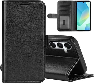 MobyDefend Hoesje - Geschikt voor Samsung Galaxy A17 - Wallet Book Case (Sluiting Achterkant) - Zwart