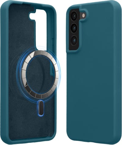 kwmobile telefoonhoesje geschikt voor Samsung Galaxy S22 - Hoesje met magneet compatibel met MagSafe - Smartphone case in mat petrol