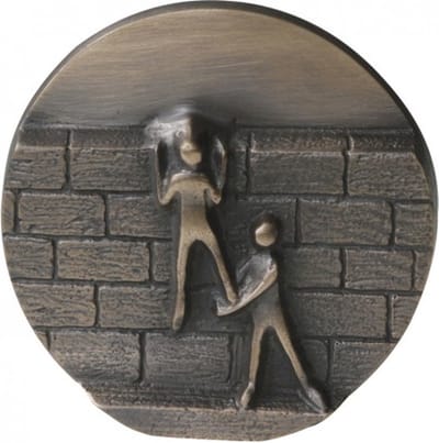 Sculptuur plaket obstakels overwinnen - 8 cm - ECHT BRONS - beeld