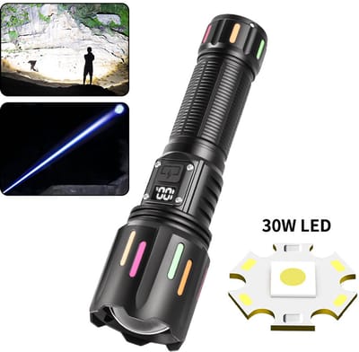 Ultrafelle zaklamp, LED in- en uitschuifbare zaklamp met hoog lumen, handzame zaklamp, geschikt voor outdoor kamperen, wandelen en noodgebruik, duurzaam en waterdicht, batterijen niet inbegrepen