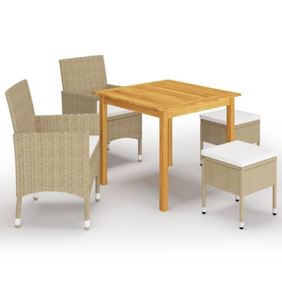 vidaXL - 5-delige - Tuinset - beige