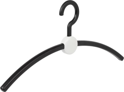 De Kledinghanger Gigant - Garderobehanger - Jassenhanger - Volwassenen - 708710 - 24 Stuks - Point - Kunststof - Zwart - Wit - 45 cm - Kledinghanger - Kleerhanger (708710/24)