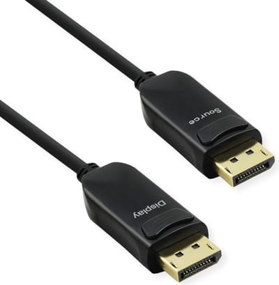 Value 14.99.3469 DisplayPort-kabel DisplayPort Aansluitkabel DisplayPort-stekker, DisplayPort-stekker 50 m Zwart Active Optical Cable (AOC)