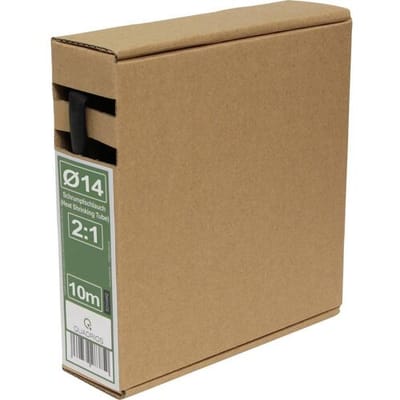 Quadrios 26CA774 Krimpkous zonder lijm Zwart 14 mm 7 mm Krimpverhouding:2:1 10 m