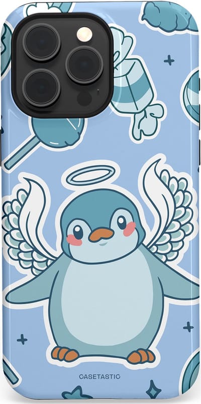 Casetastic Hoesje Geschikt voor Apple iPhone 15 Pro Max Magsafe - Stijlvolle Beschermende Duo-layer Case - Pinguin vleugels
