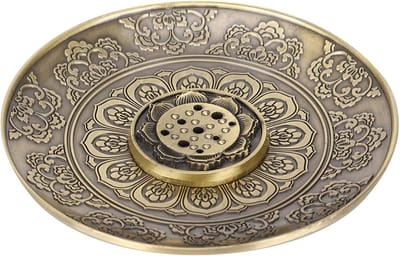 Elegante Bronzen Lotus Wierookbrander met Houder voor Wierookstokjes en Kegels, Perfect voor Thuisdecoratie en Ontspanning