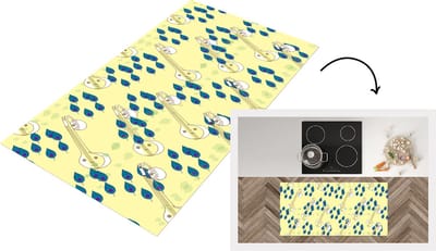 Keukenloper - Loper keuken - Instrumenten - India - Patroon - Bladeren - 120x60 cm - Keukenloper vinyl