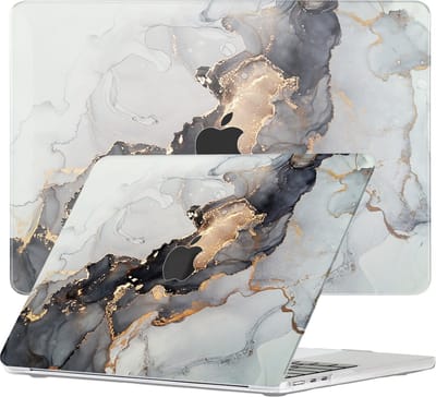 Lunso Geschikt voor MacBook Air 13 inch (2022-2026) cover hoes - case - Marble Magnus