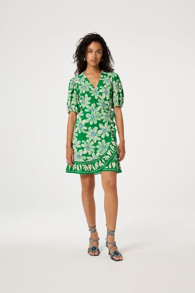 Fabienne Chapot Ariel Dress Green Glow/pool Blue Maat: 34 | Mini Jurken Outlet | Dames | Groen