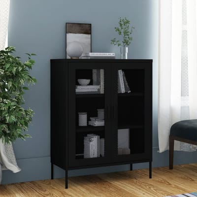 vidaXL - Opbergkast - 80x35x101,5 - cm - staal - zwart