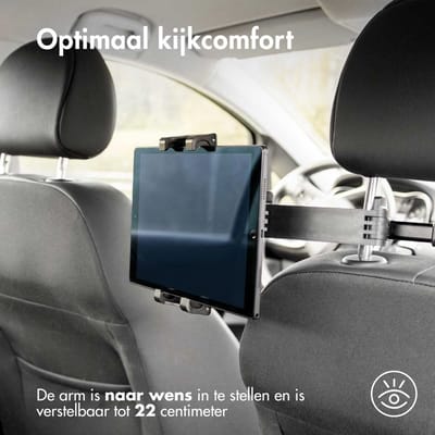 imoshion Tablet Houder Auto voor Hoofdsteun met Verstelbare Arm - 360° Draaibaar - Universeel - Auto Accessories