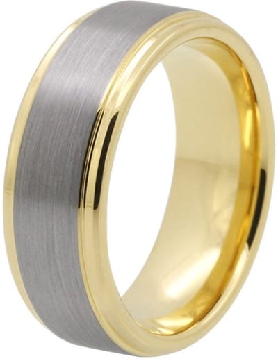 Schitterende Smalle 6 mm. Wolfraamcarbide Ring | Damesring |Herenring |Gold Plated |19,00 mm maat 60