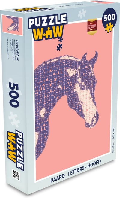Puzzel Paard - Letters - Hoofd - Meisjes - Kinderen - Meiden - Legpuzzel - Puzzel 500 stukjes