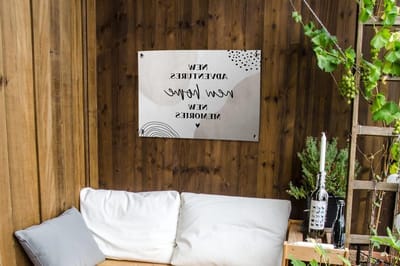 Tuinposter - Tuindoek - Nieuw huis decoratie - UV bestendig - 80x60 cm - Veelkleurig