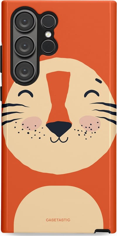 Casetastic hoesje geschikt voor Samsung Galaxy S23 Ultra - Dubbellaagse bescherming - Knuffelkopjes tijger - Fashion Case - Terracotta Zand