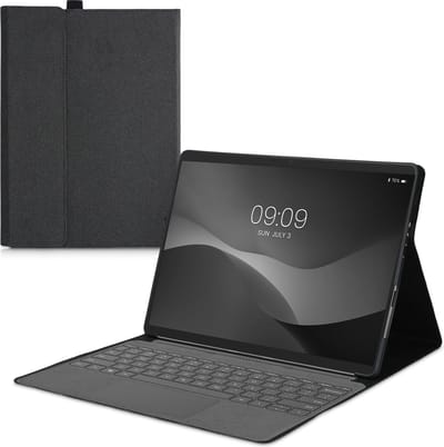 kwmobile hoes voor met Microsoft Surface Pro 8 - Geschikt voor type cover - Stoffen tablethoes in donkergrijs