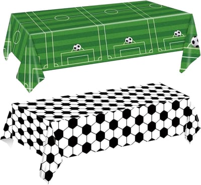 Rechthoekige Vlekbestendige Tafelkleden voor Voetbalfeest, 2 Stuks, Ideaal voor Wereldkampioenschap en Feestdecoratie (274 * 137cm)