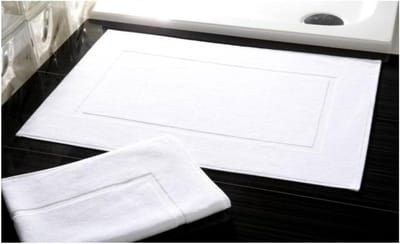 SnelShoppen - Badmat, Douchemot met 100% Katoen Rand, Wit, 600 g/m², Machinewasbaar, Comfortabel, Geschikt voor Gastenshuis, Vakantiehuis, Hotel, Luxe
