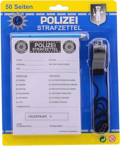 Johntoy Bonnenboekje Politie Met Potlood En Fluit Duits