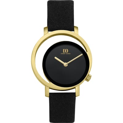 Danish Design Pico - Horloge Dames - Goud/Zwart - Luxe – 32 mm - RVS - Rond - Analoog