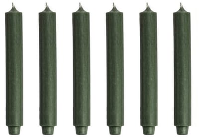 Cactula | Dinerkaarsen - XL Dikke kaarsen - Jachtgroen - 30 x 3,2 - 6 stuks - 20 Branduren