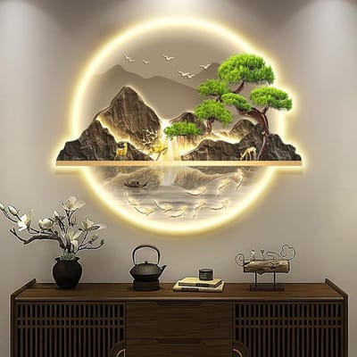 LED Wanddecoratie - Landschap Muurkunst - Ruimte Verfraaien - 3D Design Effect - Verstelbare Helderheid - Niet gespecificeerd