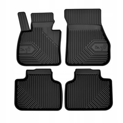 Premium Rubberen Mattenset No.77 - Geschikt voor BMW X1 F48 (2015-2022) - Perfecte Pasvorm - TPE Elastomeer - Zwart - 4-delig - FROGUM