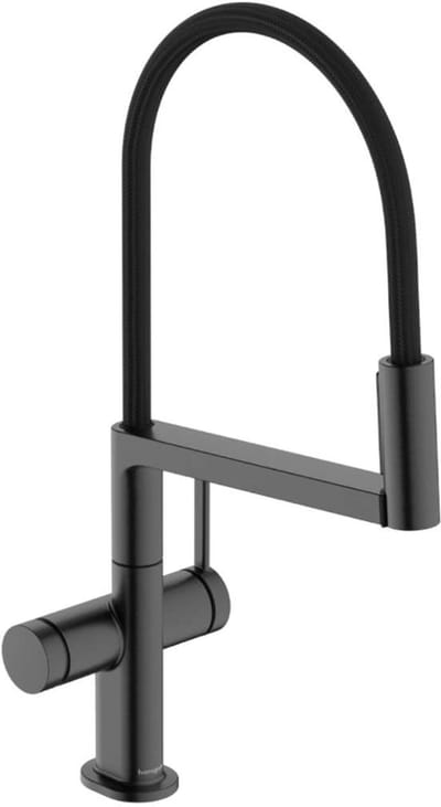 Hansgrohe Talis Select M54 PowderSpray - Keukenkraan met flexibele arm en vuistdouche, EcoSmart, geborsteld zwart chroom 72861340
