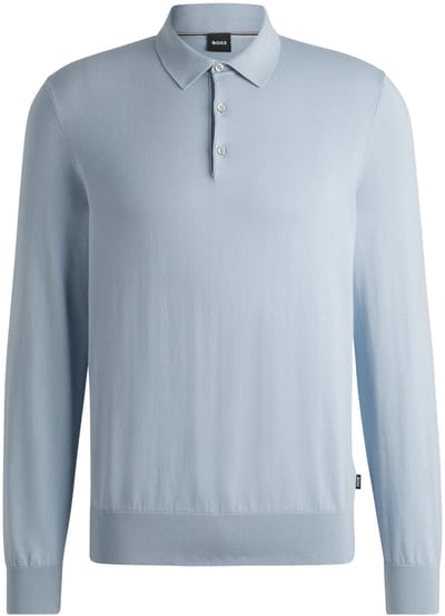 BOSS Gemello Long Sleeve Polo Lichtblauw - Maat XXL - Heren - Longsleeve polo