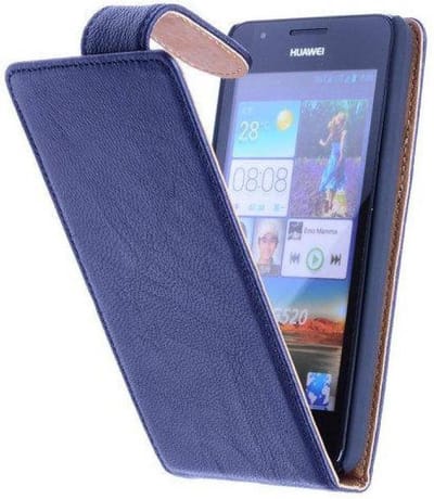 Washed Leer Classic Hoesje - Geschikt voor HTC One Mini M4 Zwart