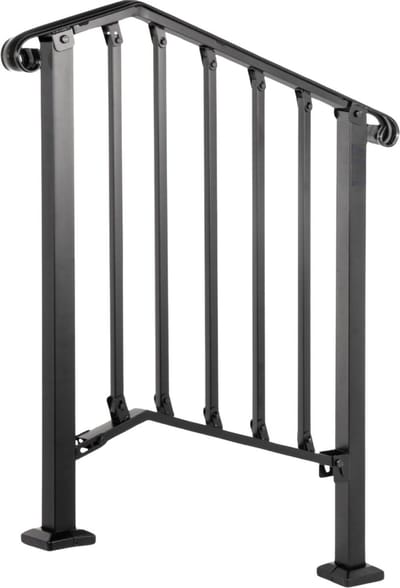 Trapleuning voor 2-3 tredes - Balustrade - Houders - Leuningen voor Trappen - Staal - Met trapleuninghouders - 37cm