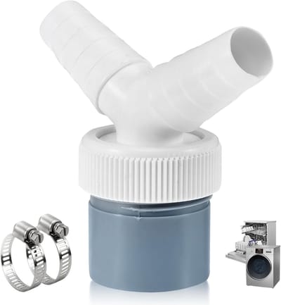 longziming - Y-stuk Afvoer Adapter - Wasmachine Vaatwasser Y-connector - PVC Afvoer Splitter DN40 - Terugstroombeveiliging - Bespaart Bouwkundige Aanpassingen - 2 Stuks