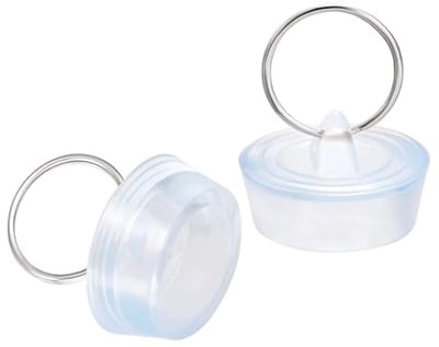 Rubberen spoelstop set van 2 - Afvoerstopper voor badkuip en keuken - Helder blauw - Voor 29-32 mm afvoeren