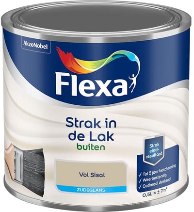 Flexa - Strak In De Lak Buitenlak Zijdeglans - Vol Sisal - Mengverf - 500 Ml