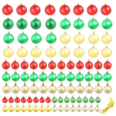 vidaXL - Kerstballen - 100 - st - rood/goudkleurig/groen