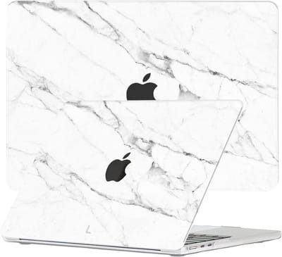 Lunso Geschikt voor MacBook Air 15 inch (2023-2026) cover hoes - case - Marble Vana