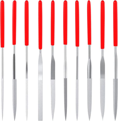 Diamond Naaldvijl Set - Mini Metaalvijlen - Precisiewerk - 10 Verschillende Vormen - 140 mm - Zilver