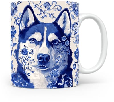 Mok Husky Beker voor koffie of tas voor thee, cadeau voor dierenliefhebbers, moeder, vader, collega, vriend, vriendin, kantoor, opa, oma, hond, kerst, sinterklaas, verjaardag