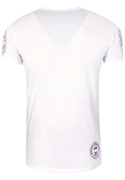 T-shirt met ronde hals, knoopsluiting en voorbedrukte voorkant