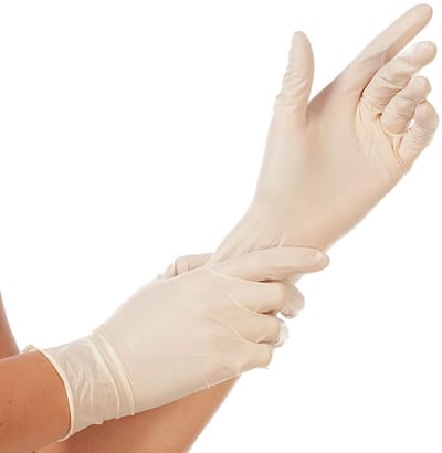 HYGOSTAR latex handschoenen Sense, maat M, natuurkleur, poedervrij