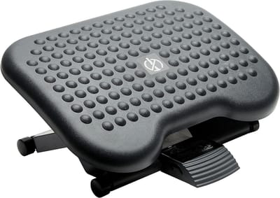 Hoogte verstelbare en kantelbare ergonomische voetensteun met massage-effect - antislip - zwart - 46 x 36 cm