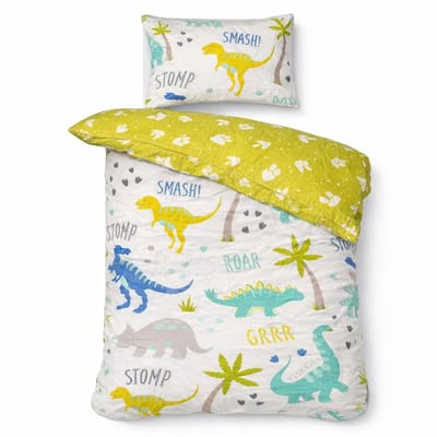 Decoware Kinderdekbedovertrek Dino's Roarsome 140x220 cm - Katoen - Eenpersoons - Dinosaurus Thema - Met Kussensloop