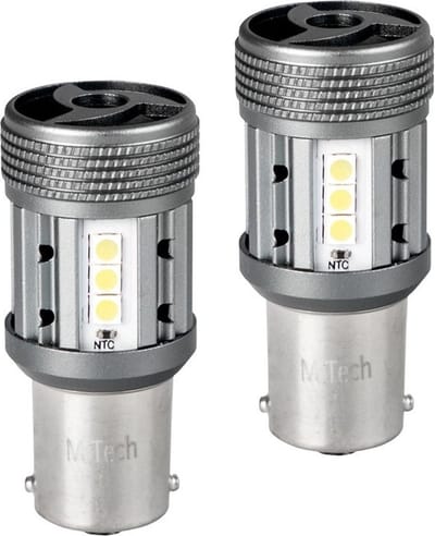 BA15S - 1156 - autolamp set 2 stuks - 6500K | P21W 7506 - 2x 12-SMD LED | geforceerde koeling - CANBUS 12V & 24V DC
